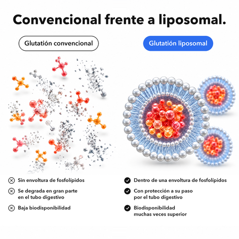 Glutatión Liposomal: Convencional frente a liposomal