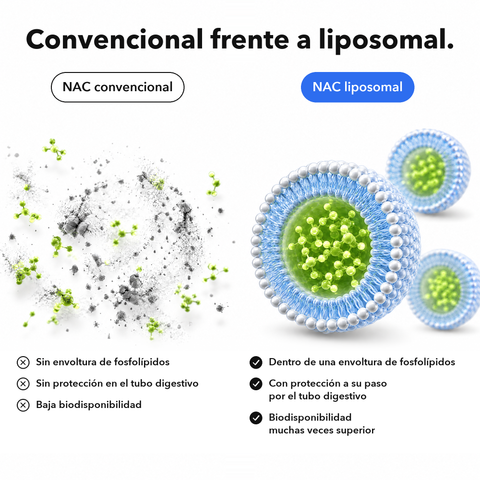 NAC Liposomal: Convencional frente a liposomal