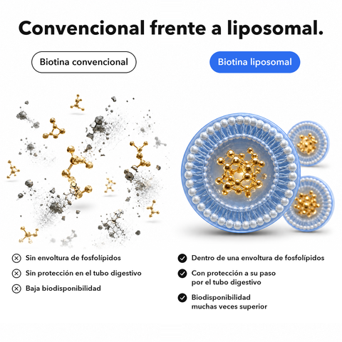 Biotina Liposomal: Convencional frente a liposomal