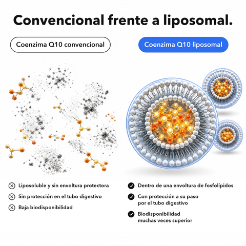 Coenzima Q10 Liposomal: Convencional frente a liposomal
