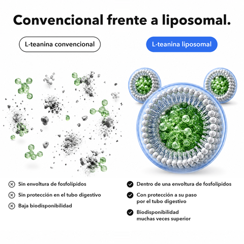 L‑Teanina Liposomal: Convencional frente a liposomal