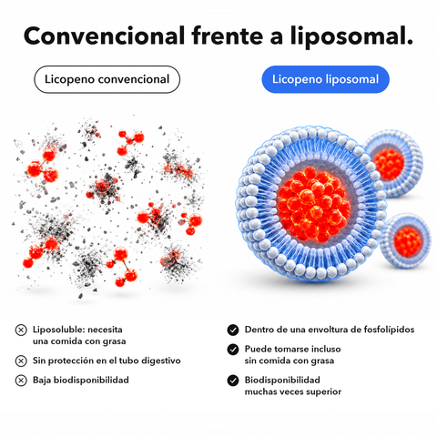 Licopeno Liposomal: Convencional frente a liposomal