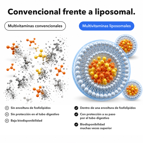 Multivitaminas Liposomales: Convencional frente a liposomal