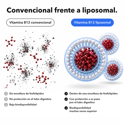 Vitamina B12 Liposomal: Convencional frente a liposomal