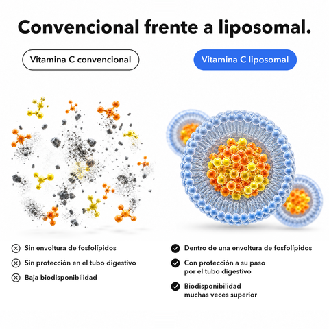 Vitamina C Liposomal (Cápsulas): Convencional frente a liposomal