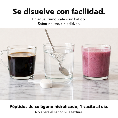 Colágeno Marino: Se disuelve con facilidad
