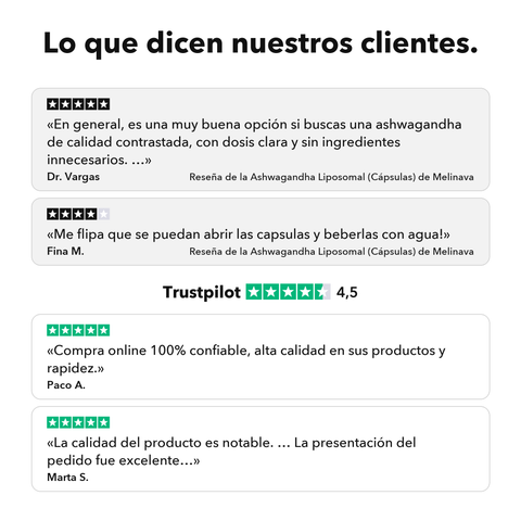 Ashwagandha Liposomal (Cápsulas): Lo que dicen nuestros clientes