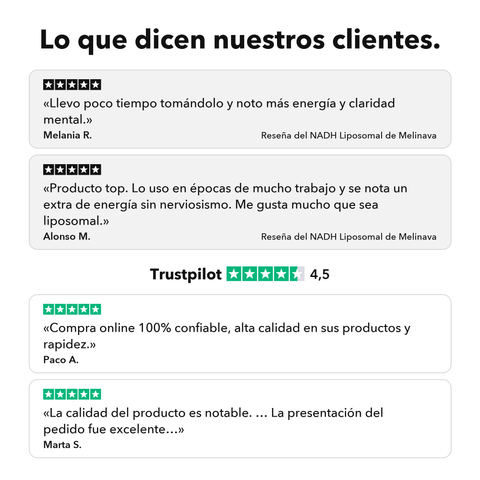 NADH Liposomal: Lo que dicen nuestros clientes