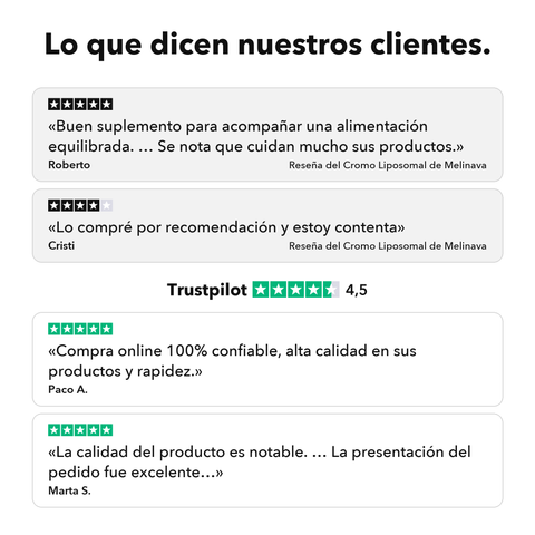 Cromo Liposomal: Lo que dicen nuestros clientes