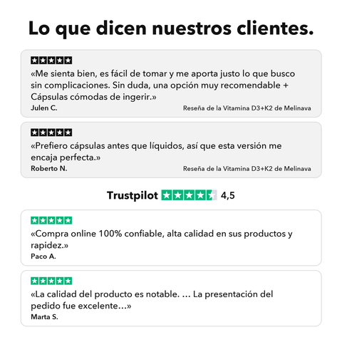Vitamina D3+K2 Liposomal (Cápsulas): Lo que dicen nuestros clientes