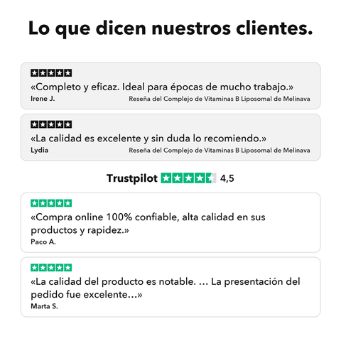 Complejo de Vitaminas B Liposomal: Lo que dicen nuestros clientes