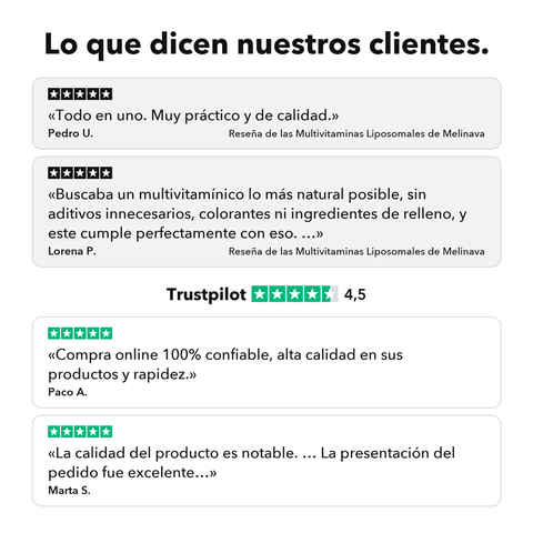 Multivitaminas Liposomales: Lo que dicen nuestros clientes