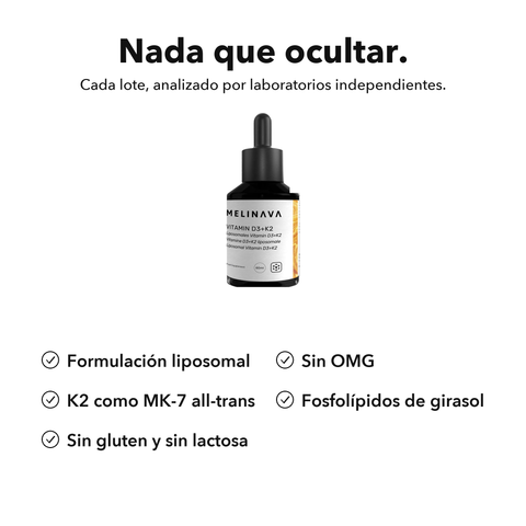 Vitamina D3+K2 Liposomal: Nada que ocultar