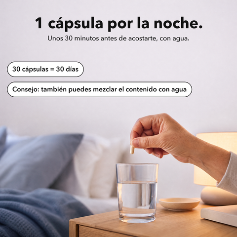 Melatonina Liposomal: 1 cápsula por la noche